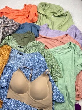 Women’s Clothing Lot 13 Pc M L XL Old Navy Democracy SHEIN Tops Blouses